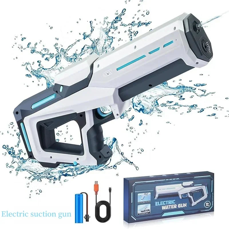 Pistola de Agua Eléctrica Automática | Recargable con Absorción de Agua Rápida | Juguete para Playa y Piscina Adultos y Niños