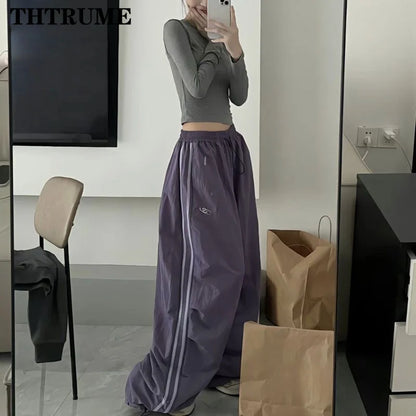 Pantalones Cargo Mujer Y2K | Pantalón Ancho Oversize Hip Hop con Bolsillos