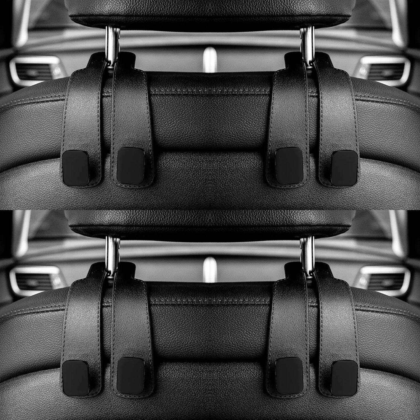 Ganchos ReposaCabezas para Coche – Organizador de Asiento Trasero | Soporte para Bolsos, Mochilas y Compras