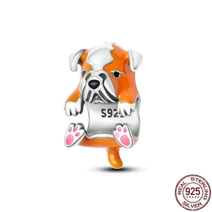 Charm animal mascota en plata 925 – Abalorio elegante para pulsera o collar tipo Pandora, joyería personalizada mujer