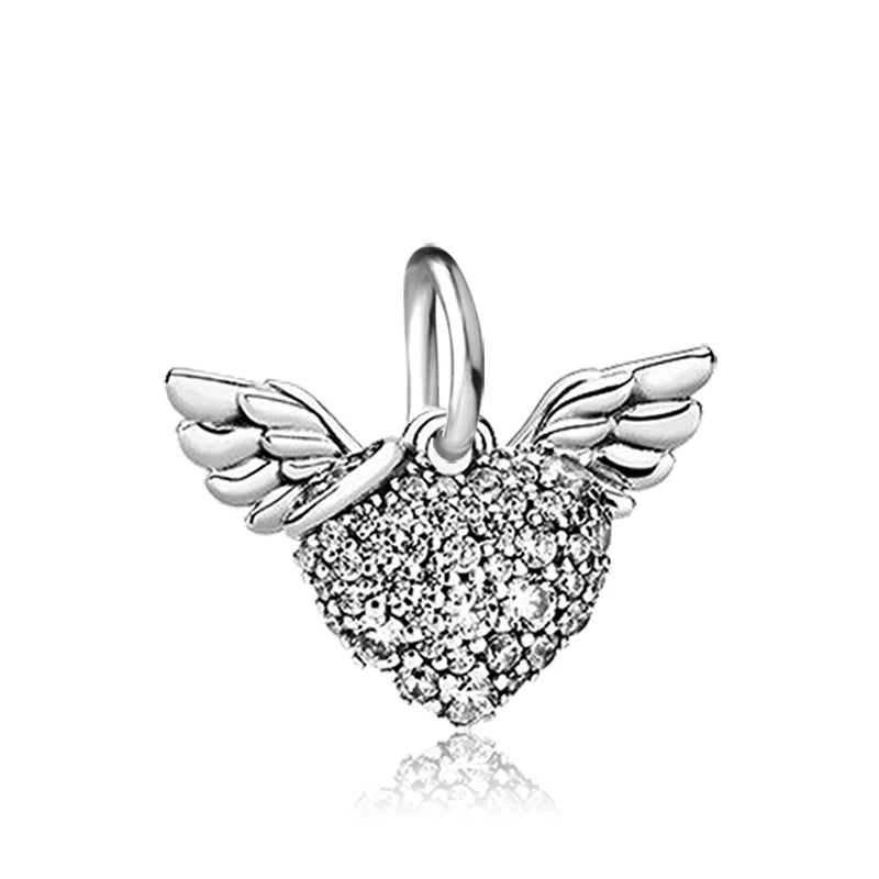 Charm Plata 925 Árbol de la Familia, Pluma, Copo de Nieve y Niño | Dijes Colgantes Compatibles con Pulseras Pandora