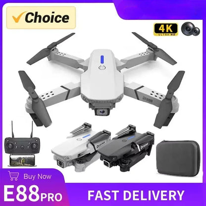 2025 New E88 Pro WIFI FPV Drone Wide Angle HD 4K/1080P Camera  Height Hold Foldable Quadcopter RC Helicopter Toy Gift