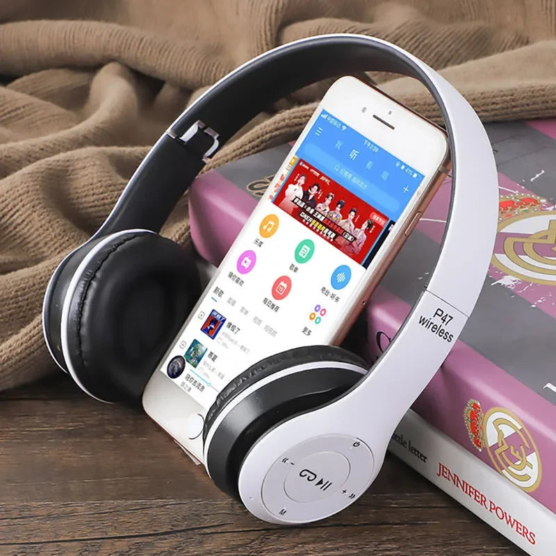 Auriculares P47 Inalámbricos Bluetooth 5.0 | Cascos Estéreo Plegables con Micrófono, Cancelación de Ruido y Control de Voz