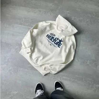 Sudadera Oversize Unisex Estilo Y2K Harajuku Hip Hop con Estampado Gótico