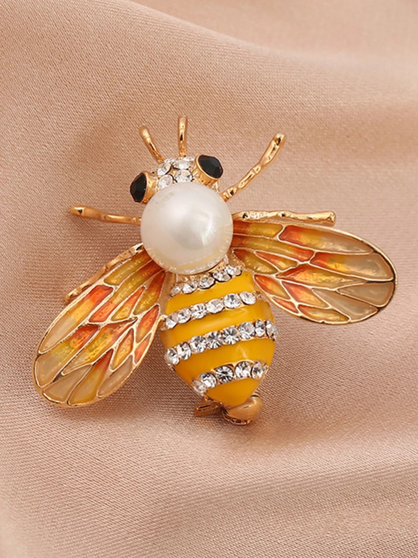 Broche de Abeja con Perla Imitación para Mujer - Joyería Elegante de Moda para Fiesta y Regalo