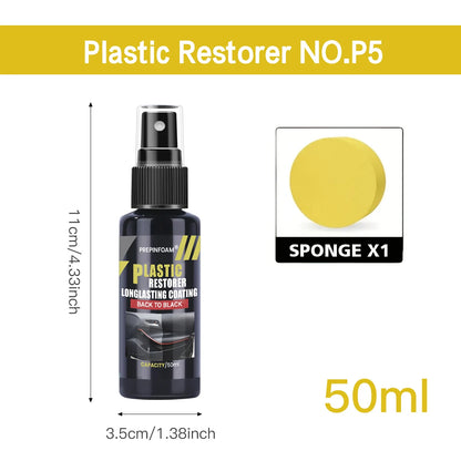 Renovador de Plásticos para Coche | Restaurador Negro Brillante y Protector de Plásticos & Cuero