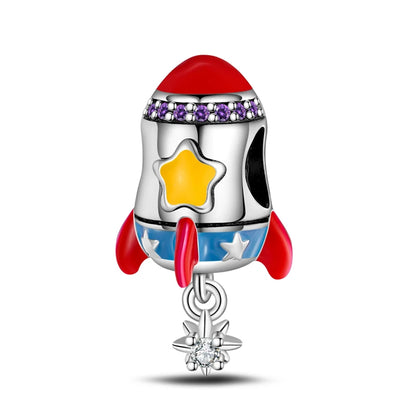 Charm cielo estrellado luna y estrella en plata 925 – Abalorio elegante para pulseras tipo Pandora, joyería DIY cósmica