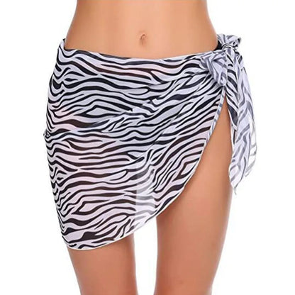 Falda Playera Mujer 2025 | Sarong Corto Chiffon Cubrebikini Verano