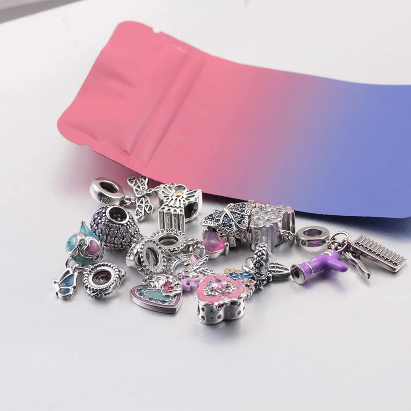 Charm sorpresa de plata 925 estilo estrella y corazón – Bolsa sorpresa random para pulsera DIY mujer