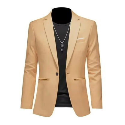 Blazer Casual Slim Fit para Hombre Estilo Boutique Antiarugas de un Botón
