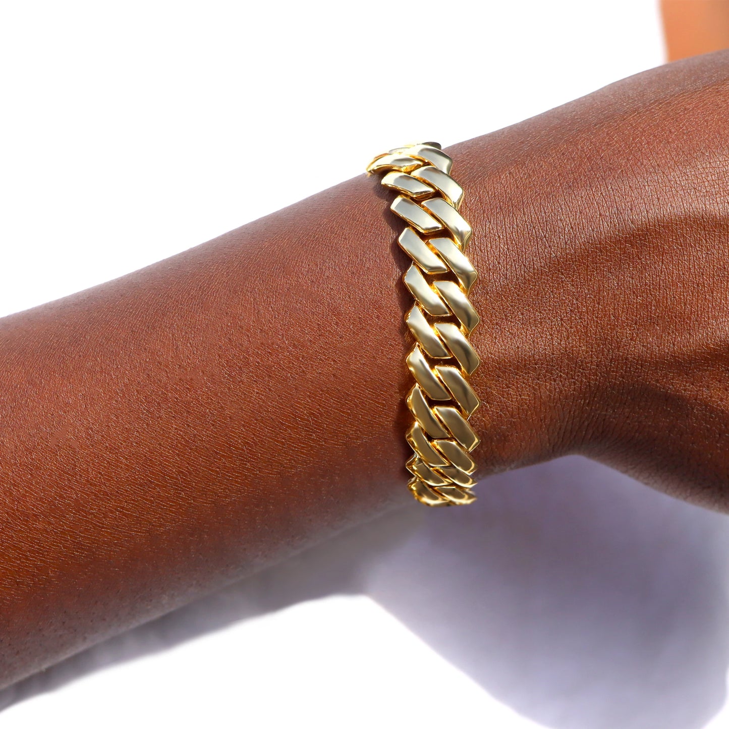 Pulsera Cuban Chain Iced Prong 14mm – Rhinestones Brillantes para Hombre y Mujer