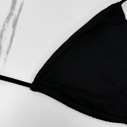 Bikini Sexy Mujer 2025 | Halter Tres Puntos Sólido Ajustable Espalda Descubierta