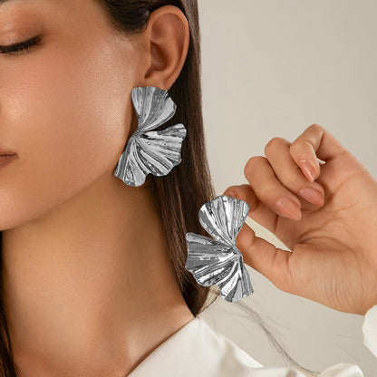 Pendientes Hoja de Arce Grandes – Aretes Punk Geométricos Dorados o Plateados para Mujer, Joyería Y2K de Moda