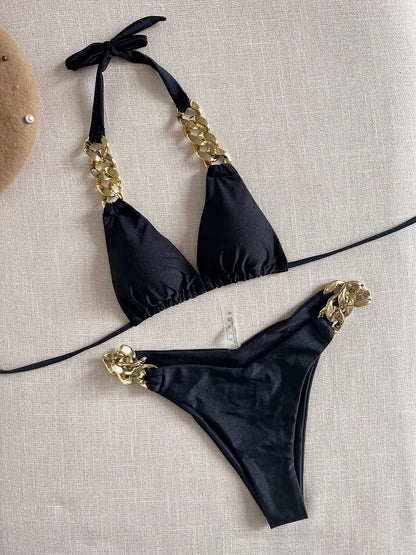 Bikini Sexy Mujer RUOTONGSEPT | Triángulo Brasileño Push Up Halter 2 Piezas