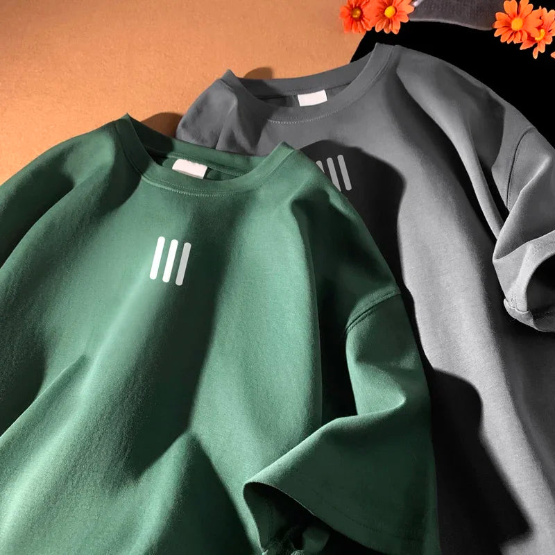 Camiseta Oversize Blanca para Hombre – T-shirt 5XL de Algodón, Casual, Verano, Estampada, Moda Unisex