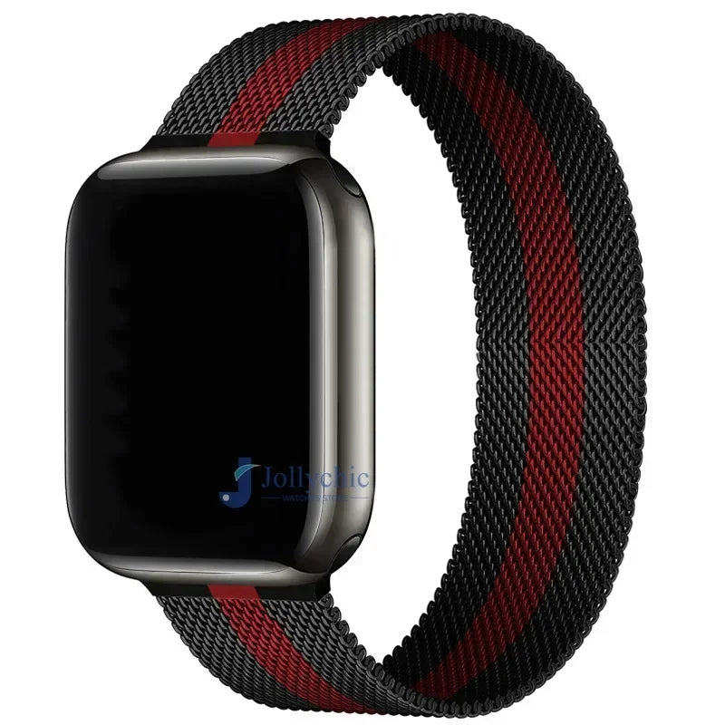 Correa Milanese para Apple Watch Ultra/SE/Series 9/8/7/6/5/3 – Pulsera Magnética de Acero Inoxidable 49mm 45mm 44mm 41mm 40mm 38mm