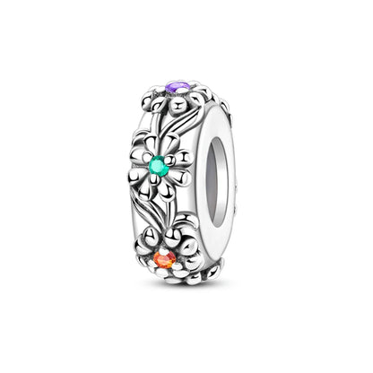 Charm de Plata 925 con Mariposa y Dragón – Abalorio Colorido con Zirconia Arcoíris para Pulseras DIY