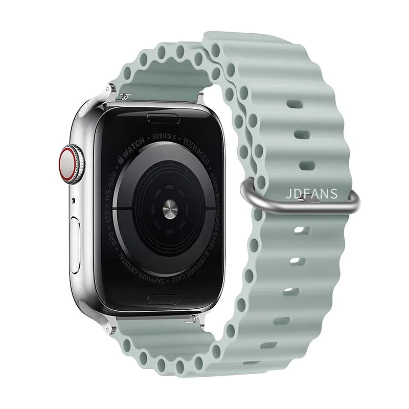 Correa Ocean Band Compatible con Apple Watch | Pulsera Deportiva Ajustable 49mm 45mm 44mm 41mm 40mm Series SE 3 6 7 8 9 10 Ultra