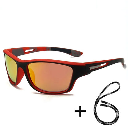 Gafas de Sol Deportivas Polarizadas con Cadena | Unisex Retro UV400 para Ciclismo, Pesca y Escalada