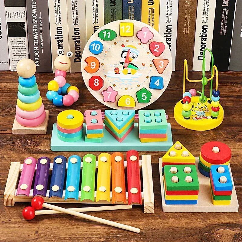 Juguetes Montessori de Madera | Juegos Educativos para Bebés 1-3 Años Niños Niñas