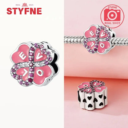 Charm Trébol de Cuatro Hojas en Plata 925 – Abalorios Suerte para Pulseras Originales Mujer