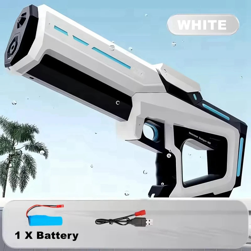 Pistola de Agua Eléctrica Potente – Juguete Automático para Niños y Adultos | Diversión de Verano Playa y Piscina