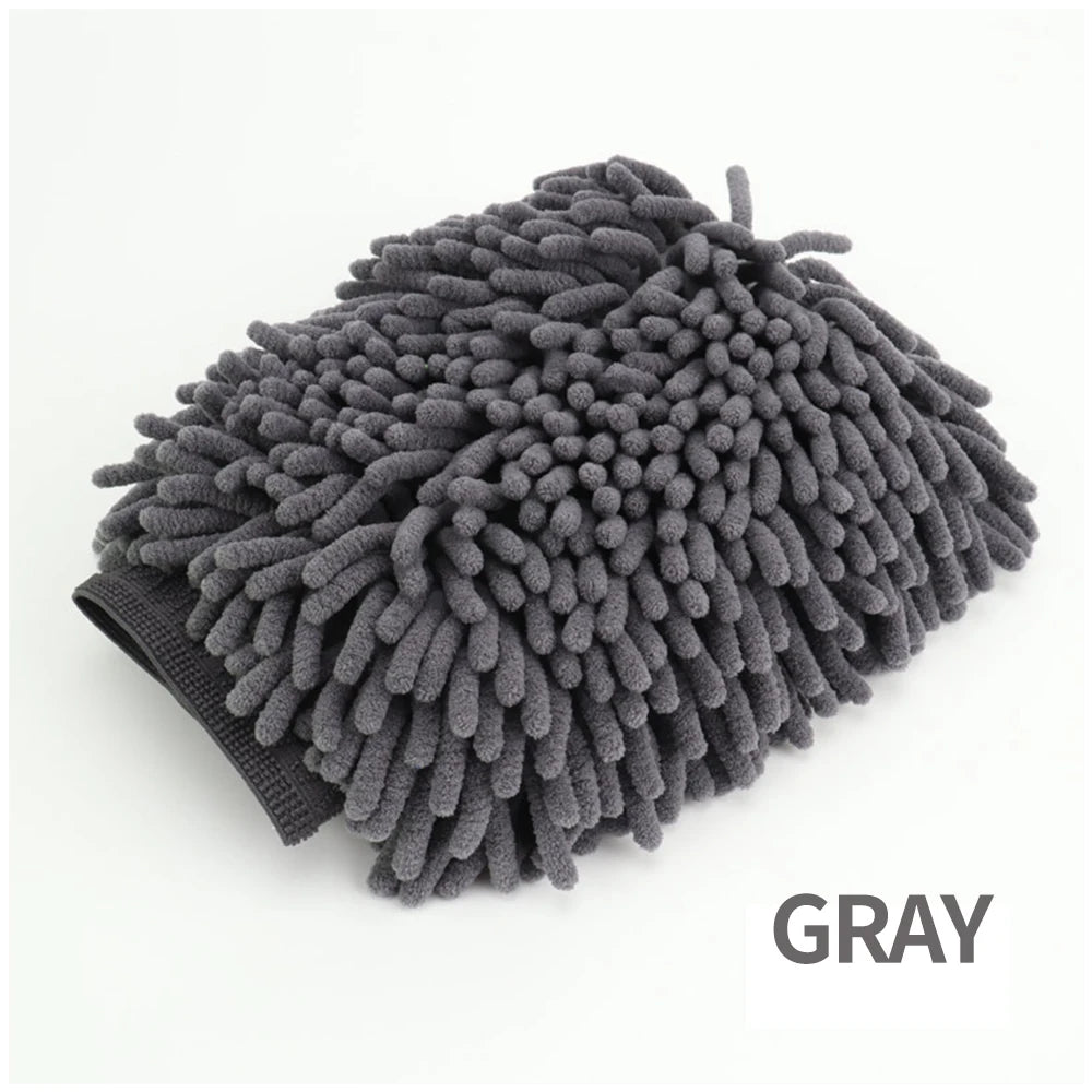 Guante de Microfibra para Lavado de Autos | Chenille Doble Cara, Suave y Absorbente, Limpieza Detallada