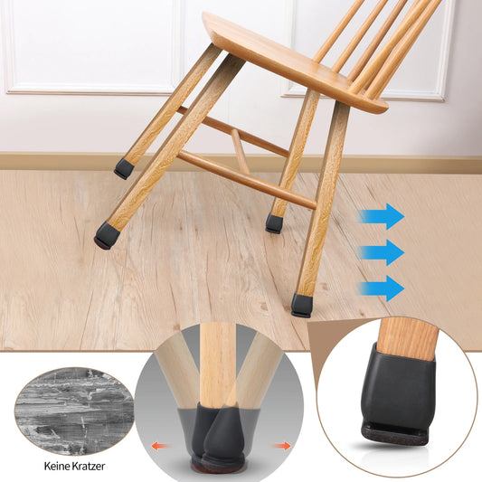 8PCS Protectores para Patas de Silla con Fieltro Grueso – Fundas de Silicona Antideslizantes para Muebles