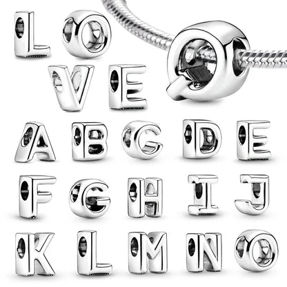 Charm Letras A-Z en Plata 925 – Abalorios Finos para Pulseras Originales Mujer