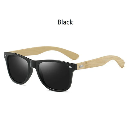 Gafas de Sol Cuadradas Bambú Vintage | Hombre Mujer Estilo Lujo UV400
