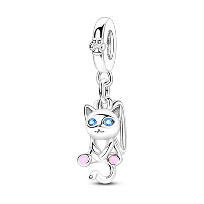 Charm de Plata S925 Hamster, Terrier y Princesa – Abalorios Brillantes para Pulseras Originales 3mm