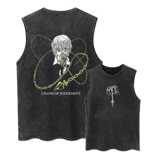 Camiseta Oversize de Verano para Hombre – T-shirt Negro Vintage con Estampado Anime, Streetwear Harajuku, Manga Corta