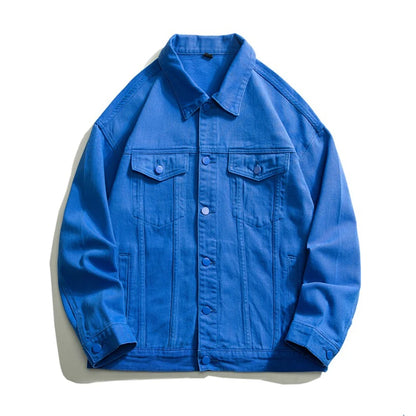Chaqueta Vaquera Oversize Hombre 5XL | Denim Jacket Verde Blanco Azul Negro Streetwear Hip Hop Casual con Solapa