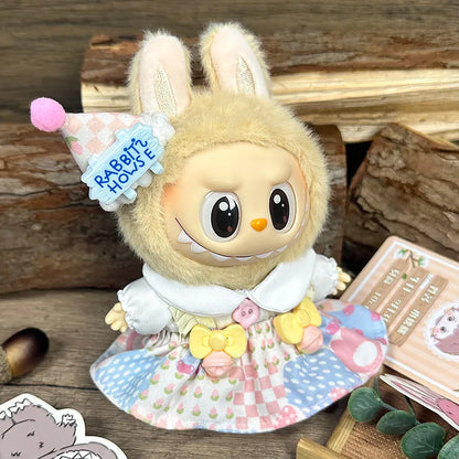 Ropa de Muñeco de Peluche 17cm | Accesorios Mini para Labubu Kpop Idol - Traje de Tiburón DIY