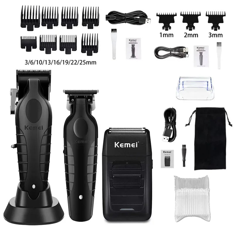 Kemei KM-2296 KM-2299 KM-1102 Cortapelos Profesional Hombre | Máquina Eléctrica Recargable de Corte y Afeitado