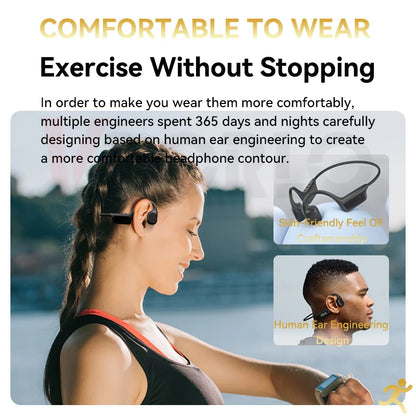 Auriculares de conducción ósea S10 Bluetooth 5.4 – Inalámbricos, impermeables IPX8, con MP3 y 32GB