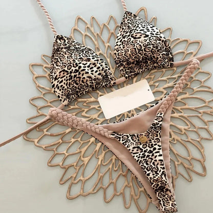 Bikini Mujer Leopardo Sexy | Traje de Baño Tanga Swimwear Playa Verano
