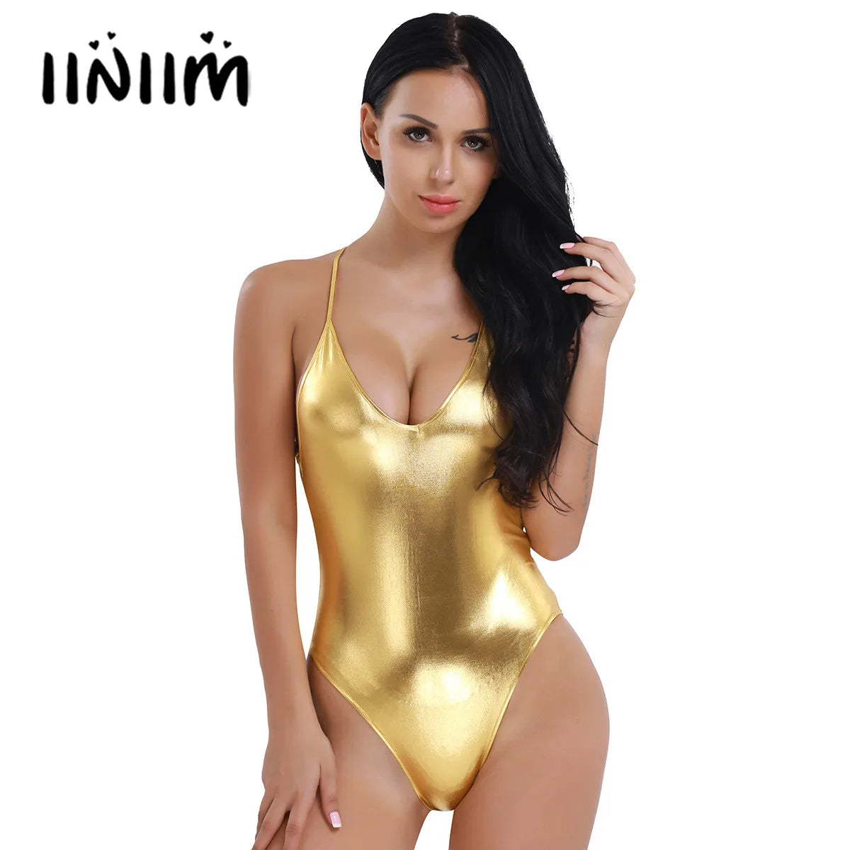 Body Mujer 2025 | Lencería Sexy de PU con Escote Profundo y Monokini