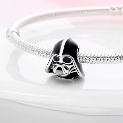 Charm Star Wars Mandalorian en Plata 925 – Abalorio Yoda y Casco Mandalorian para Pulsera Original Mujer