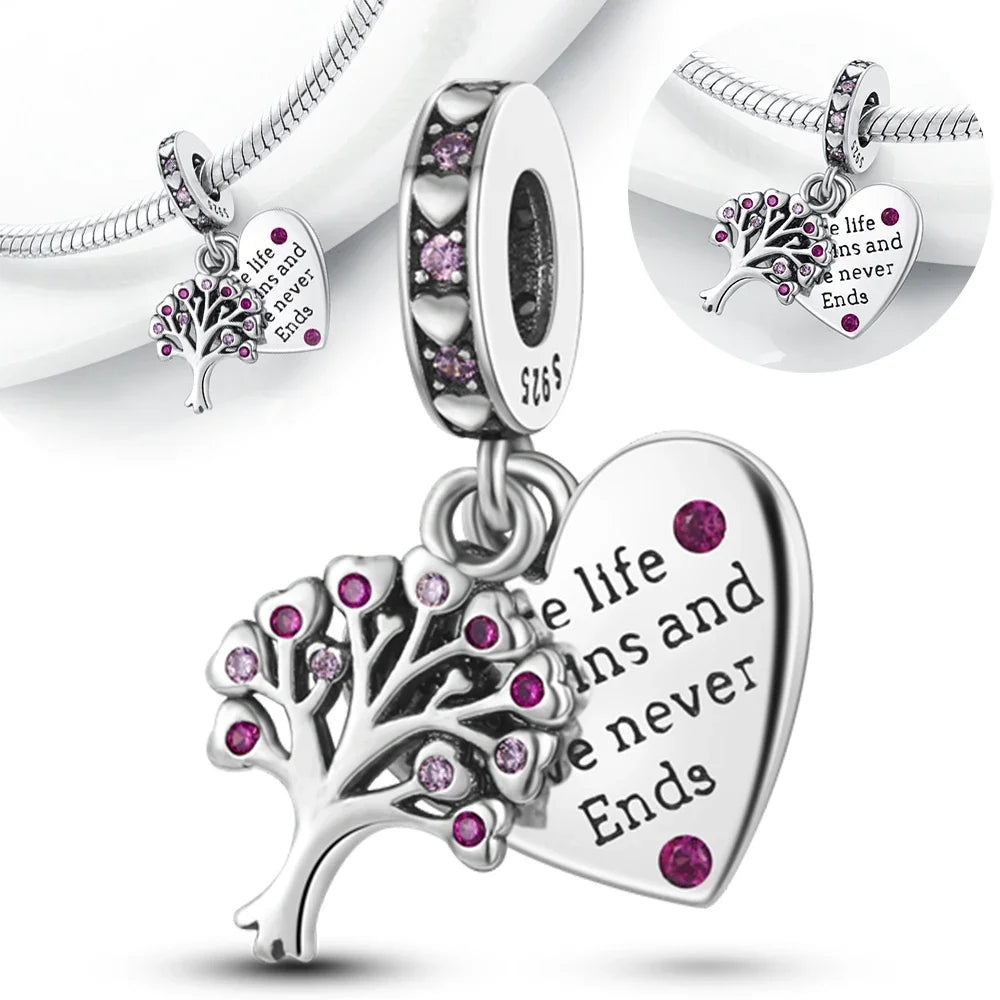 Charm Árbol de la Vida en Plata 925 – Abalorio Familia y Amigos para Pulseras Originales Mujer