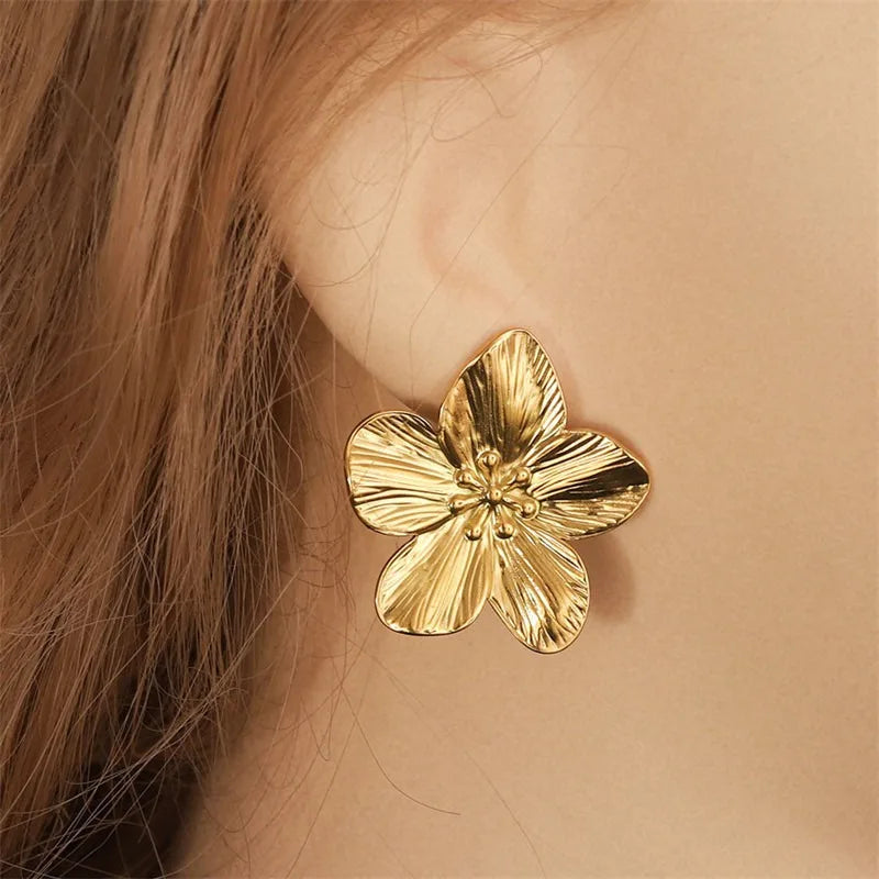 Aretes de Mariposa en Acero Inoxidable – Juego de 2 Pendientes Chapados en Oro 18K, Joyería Resistente al Agua