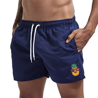 Bañador Hombre Piñas Verano | Shorts Playa Secado Rápido con Bolsillos y Forro – Swimwear Tropical