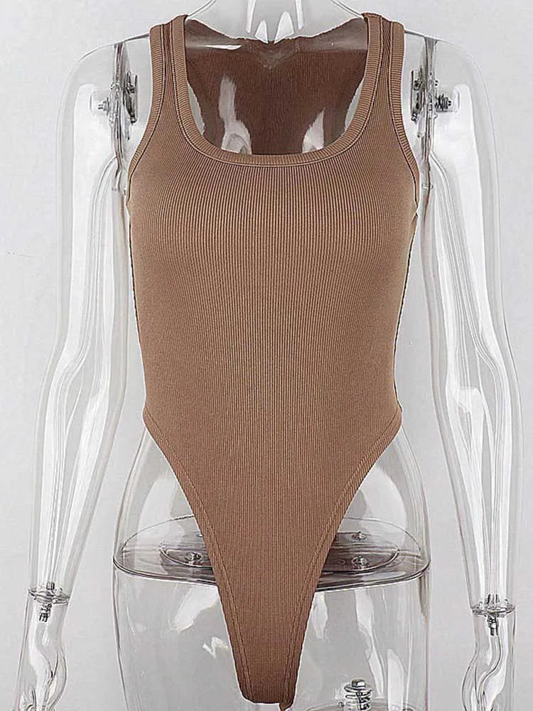 Body de Punto Sin Mangas Mujer | Bodycon Sexy Verano con Hombros Descubiertos Estilo Halter Casual y Clubwear