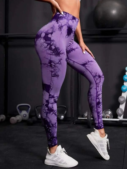 Leggings Seamless Mujer | Mallas Deportivas Cintura Alta Tie Dye Push Up Yoga y Fitness