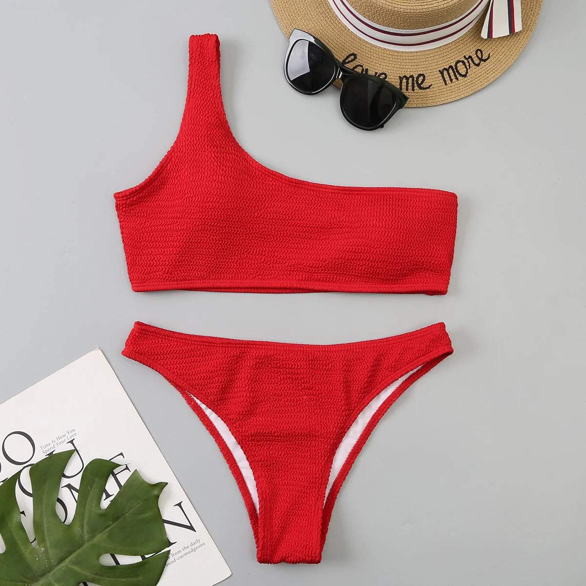 Bikini Mujer 2025 | Sexy Brasileño One Shoulder Playa y Piscina