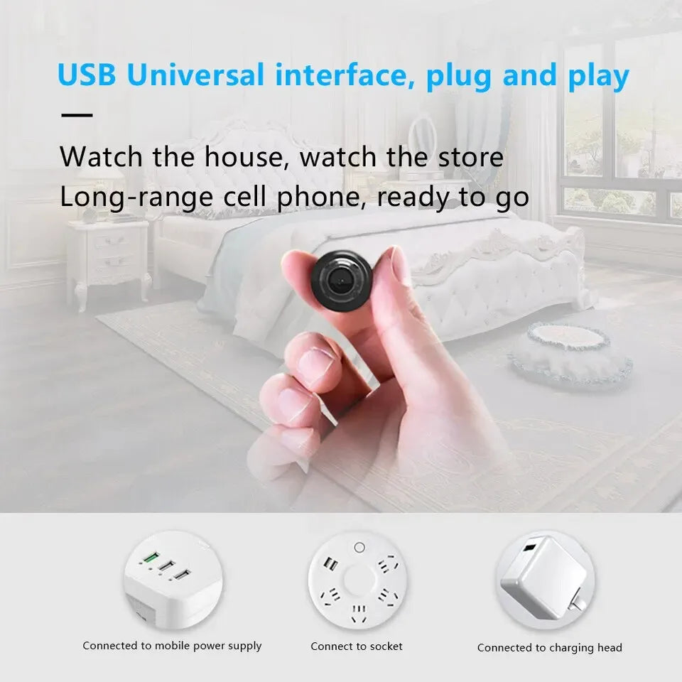 Cámara Mini X5 HD 1080P – WiFi Inalámbrica Compacta con Grabación y Visión Nocturna para Hogar y Camping
