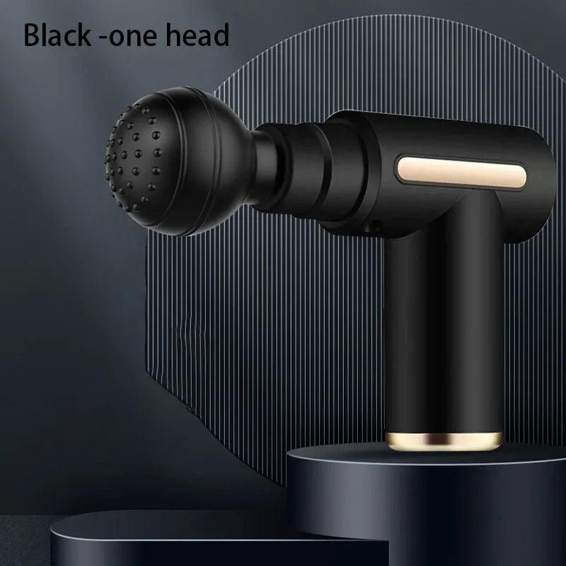 Masajeador portátil de percusión – Pistola de masaje muscular profunda recargable USB para cuello, espalda y cuerpo completo