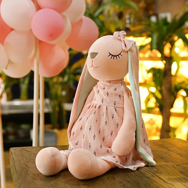 Kawaii Conejo de Orejas Largas – Peluche Suave para Niños, Muñeco de Compañía, Almohada Infantil Decorativa para Habitación