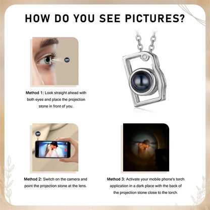 Collar personalizado con foto – Dije proyector de imagen para mujer, joyería única y regalo especial
