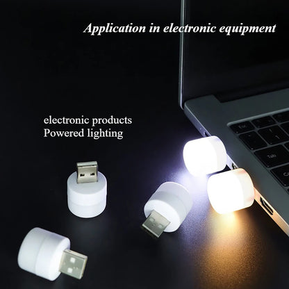 Mini Luz LED USB Portátil – Lámpara de Noche, Lectura y Decoración, Luz Cálida Protectora para Ojos